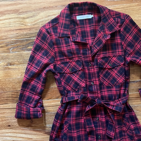 Billy T Plaid Button Down Shirt Dress - Picture 5 of 15